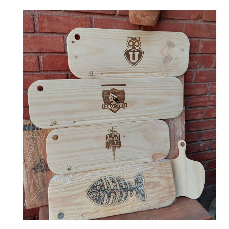 Tabla de Banquetería / Asados con logo  Premium tratada con Top Oil 60x23 cm