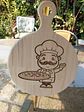 Tabla Pizzas 35 cm diámetro x 45 cm largo tratada y curada Top Oil Grabada Láser - Miniatura 3