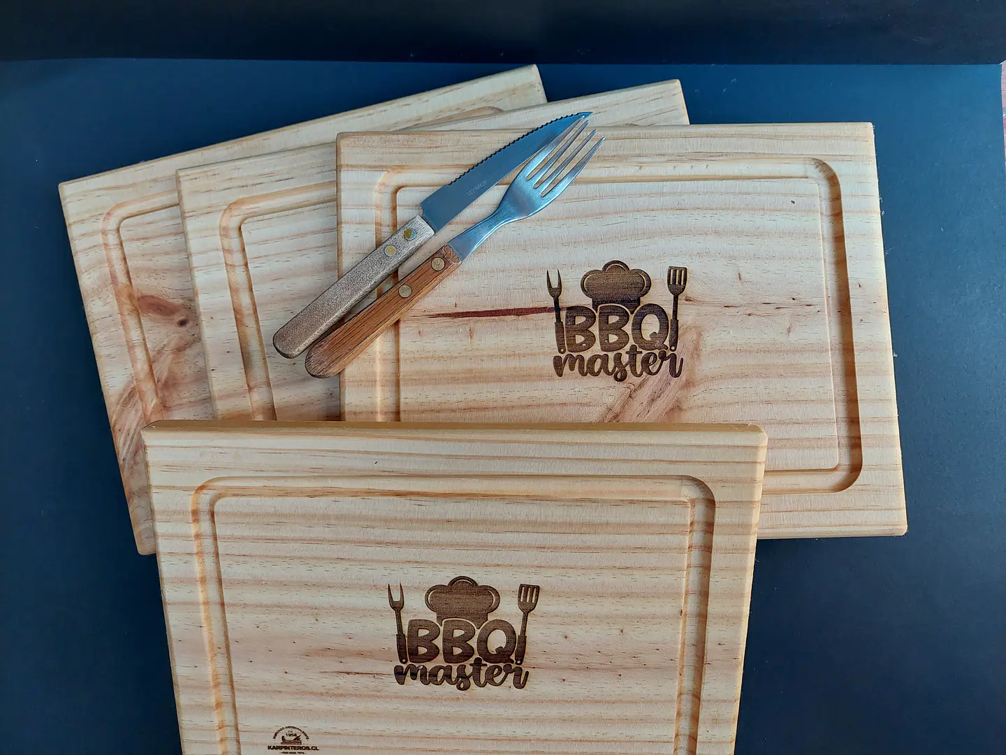 Plato de Madera Pack 6 unidades curada 100% grado alimenticio grabada Láser, 1