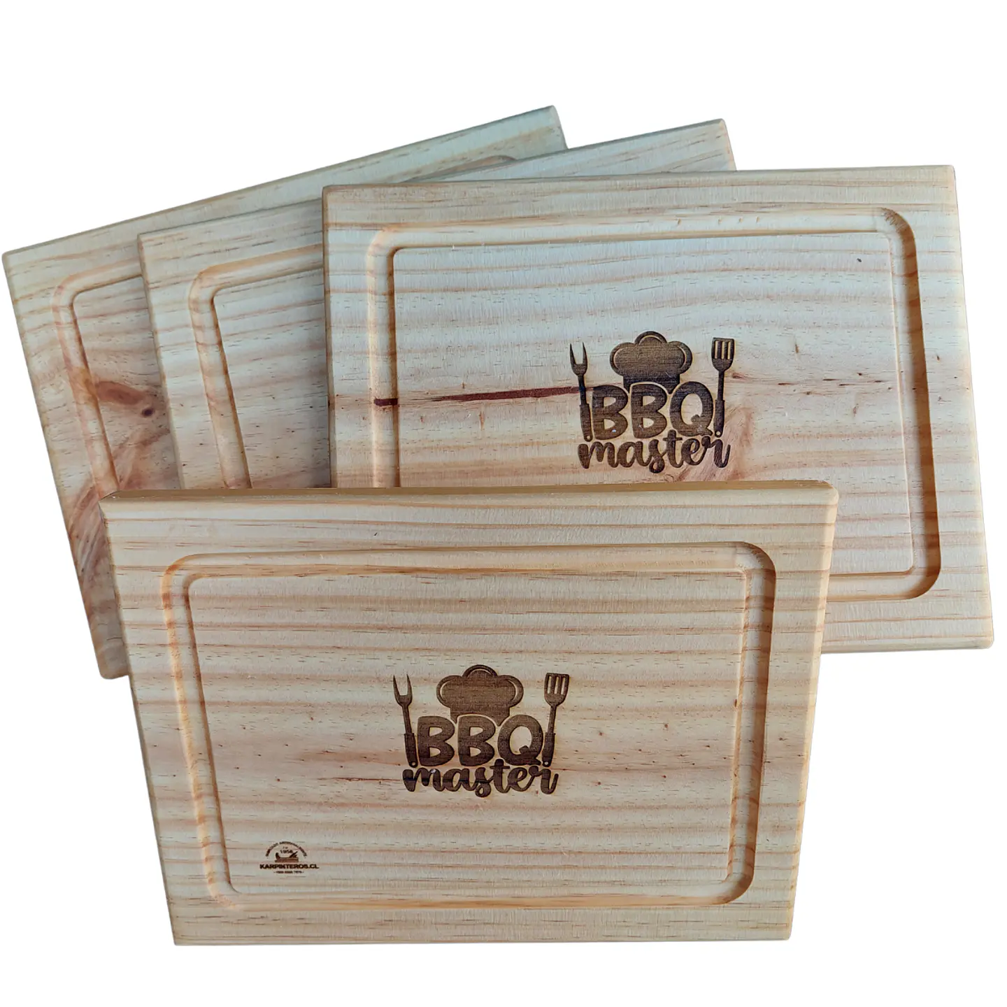 Plato de Madera Pack 6 unidades curada 100% grado alimenticio grabada Láser, 6