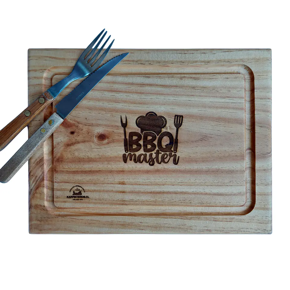 Plato de Madera Pack 6 unidades curada 100% grado alimenticio grabada Láser, 7