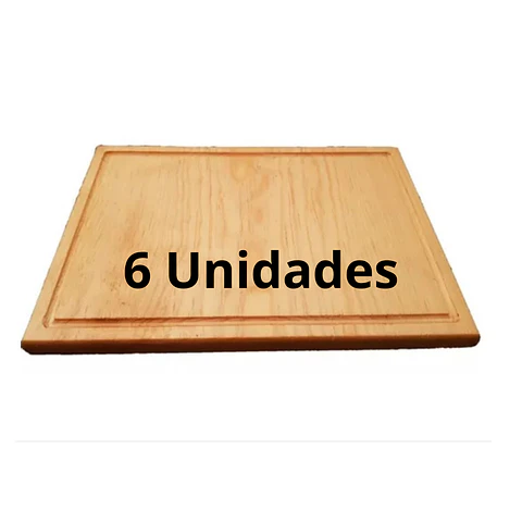 Plato Madera Pack 6 Unidades con Logo del Cliente  30 x 23 Centímetros Curados 100% grado alimenticio