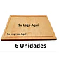 Pack 6 platos madera 40 x 23 centímetros con logo cliente - Miniatura 1