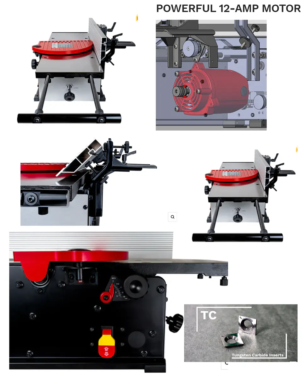 Canteadora 10 pulgadas ancho CUTECH Cabezal Helicoidal Mesa extendible. 10