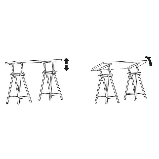 Caballetes de Madera regulable en altura ( 2 Unidades ) 