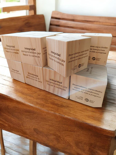Cubo de Madera con Código QR 