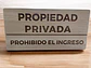 LETRERO MADERA TERCIADO PROPIEDAD PRIVADA - 60 X 30 CM RESISTENTE INTERPERIE - Miniatura 1