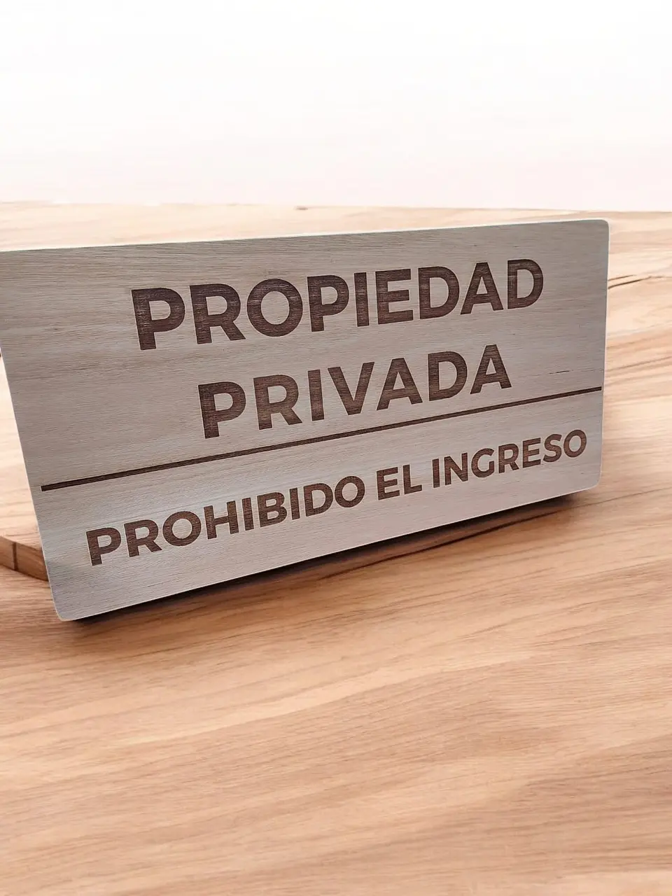 LETRERO MADERA TERCIADO PROPIEDAD PRIVADA - 60 X 30 CM RESISTENTE INTERPERIE 5