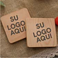 POSAVASOS MADERA GRABADOS LASER LOGO DEL  CLIENTE SET 6 UNIDADES - Miniatura 1