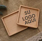 POSAVASOS MADERA GRABADOS LASER LOGO DEL  CLIENTE SET 6 UNIDADES - Miniatura 2