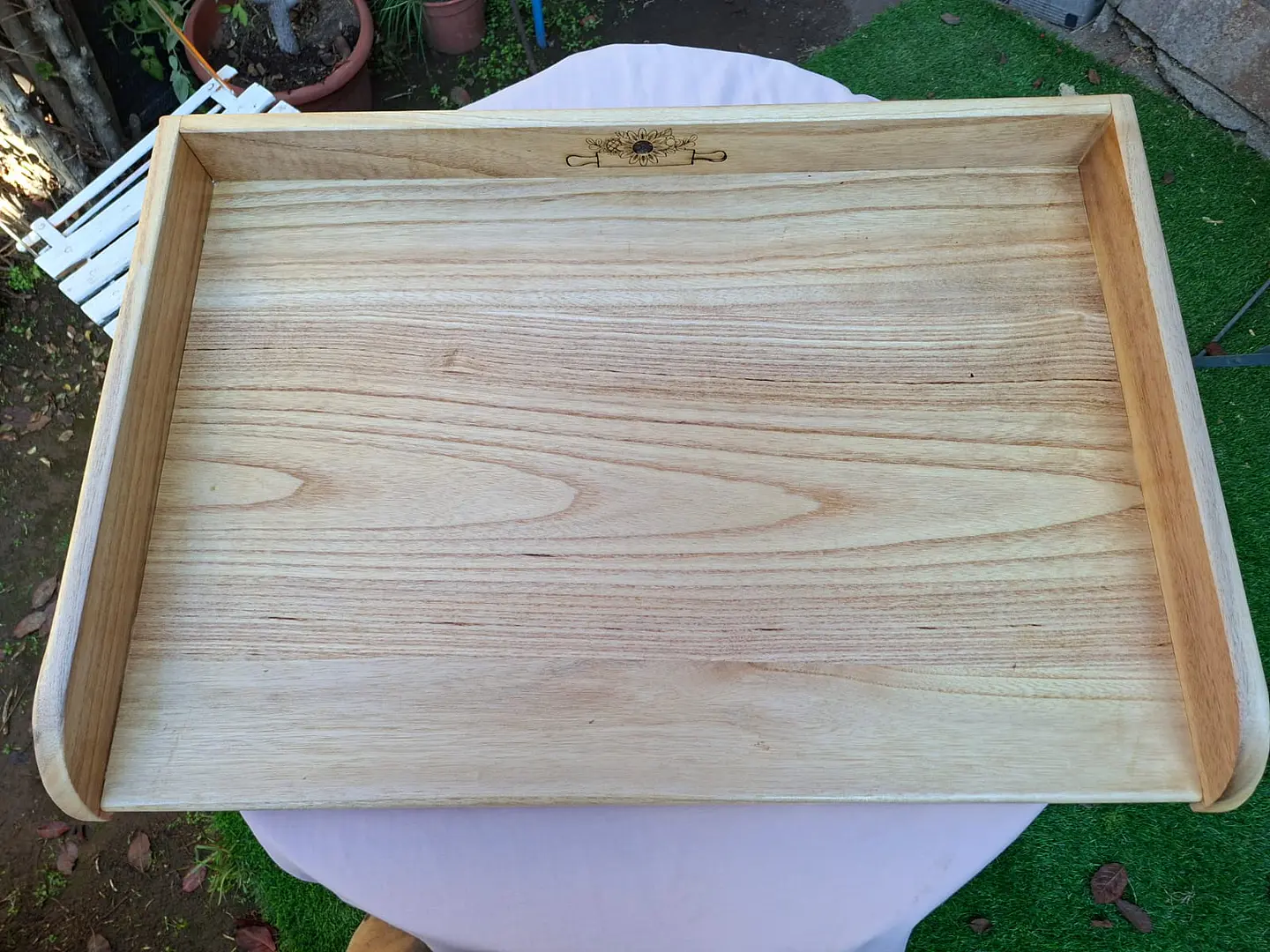 Tabla Amasar Madera Nativa ( KIRI ) 65 x 45 cms Top OIl 100% Grado Alimenticio 6