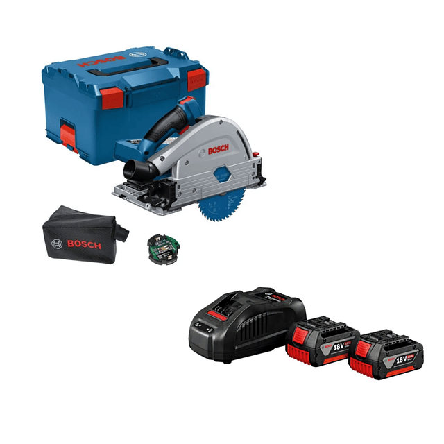 Sierra de Inmersión BOSCH  inalámbrica GKT 18V-52 GC 18V con Batería , Cargador 220 V y Caja Transporte