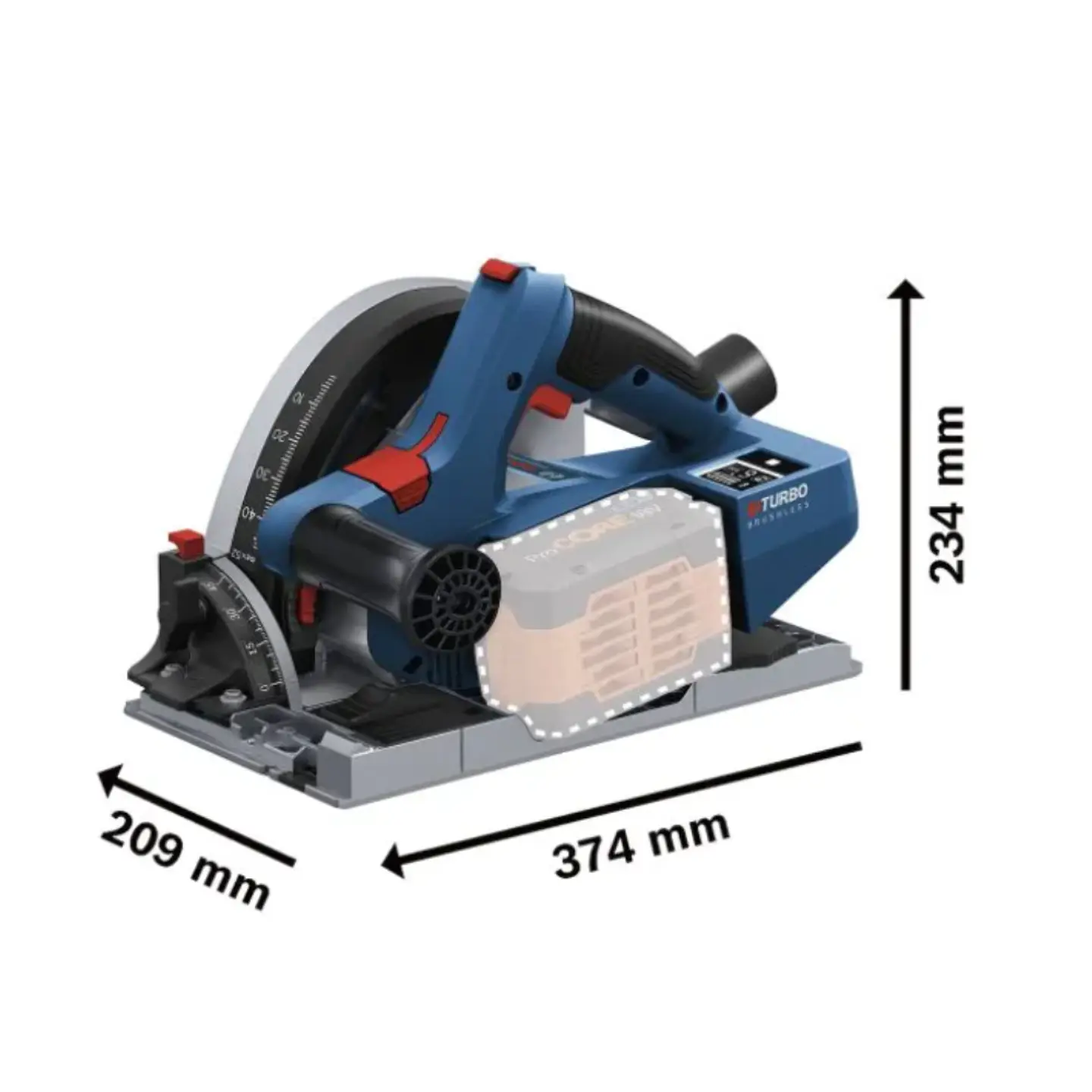 Sierra de Inmersión BOSCH  inalámbrica GKT 18V-52 GC 18V con 2 Baterías 4.0 A , Cargador 220 V y Caja Transporte 5