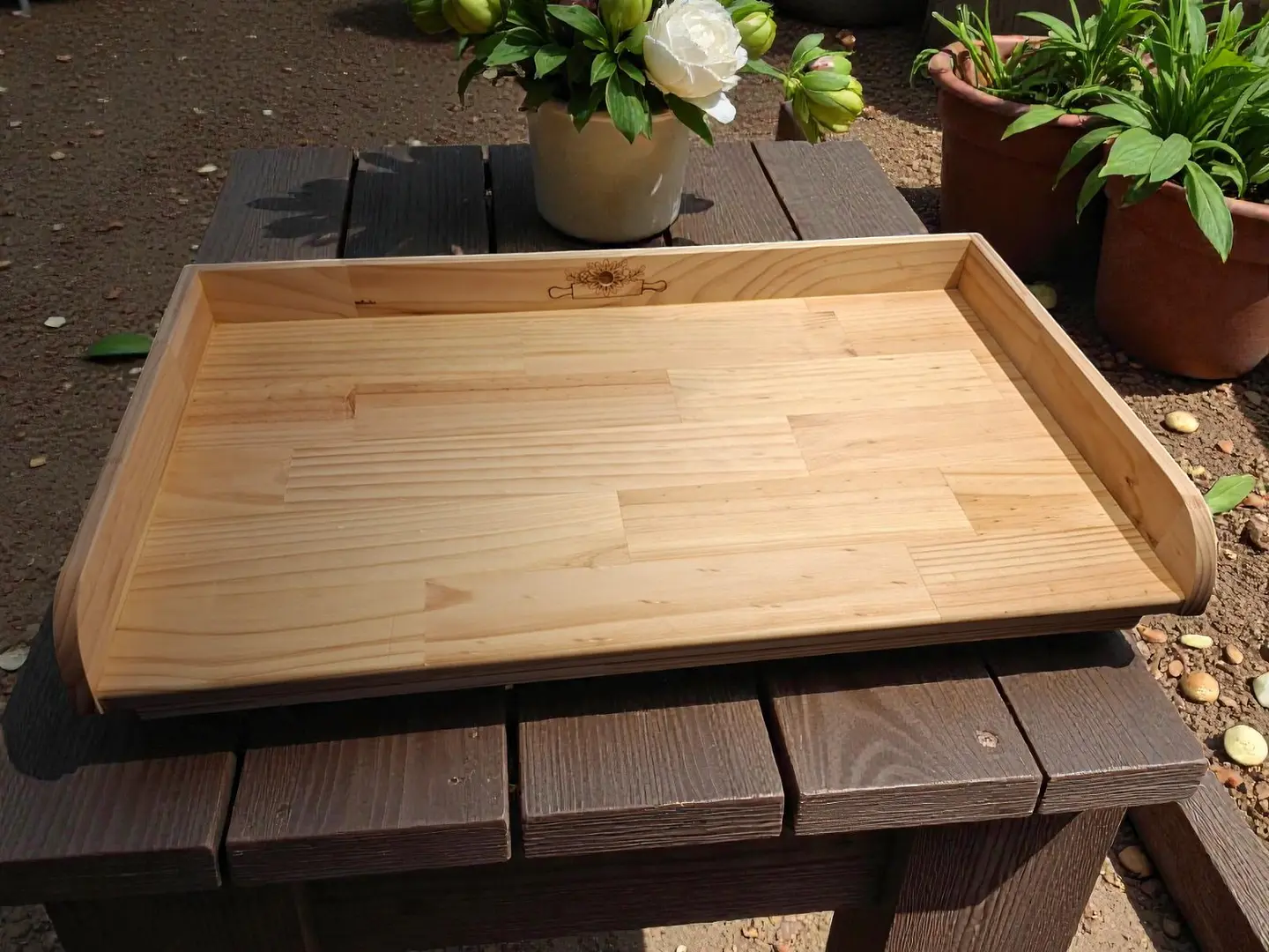 Tabla de Amasar Artesanas Pino Radiata Jumbo Premium 75 x 45 cm con Uslero 1