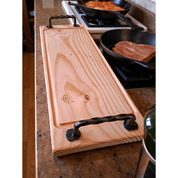 Tabla Asados Pino Oregón 60 cm largo x 23 cm ancho, curada , tratada grado alimenticio