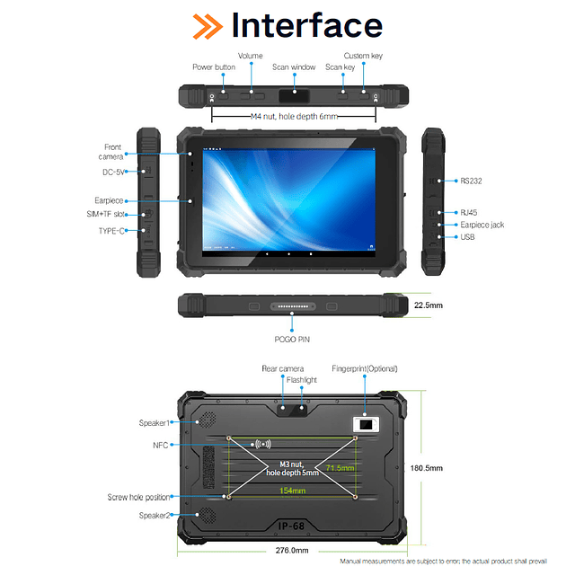 Tablet Intrínseco ATEX 10,1 Pulgadas. 4G IP 68 Rugged Estándar Militar