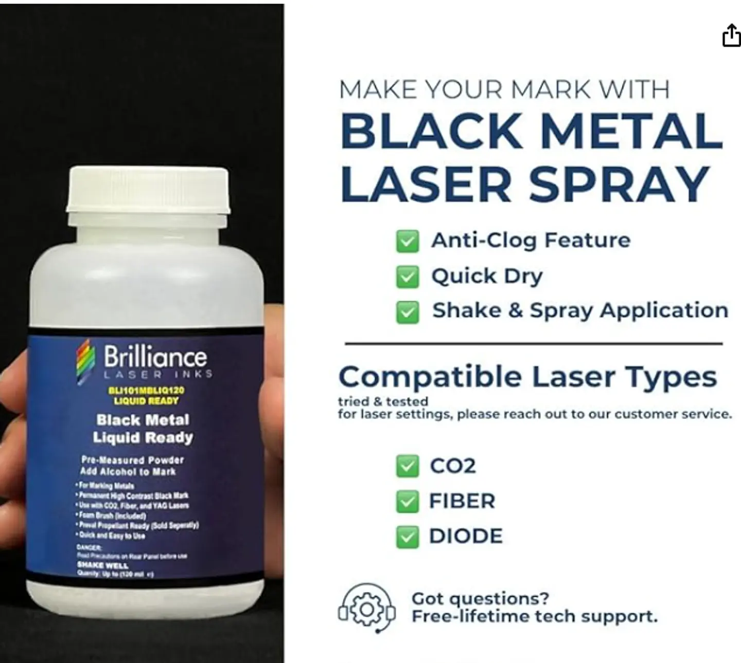 KIT POLVO GRABADO LASER CO2  BRILLIANCE- FIBRA - YAG - DIODO  POLVO CON PINCEL 3