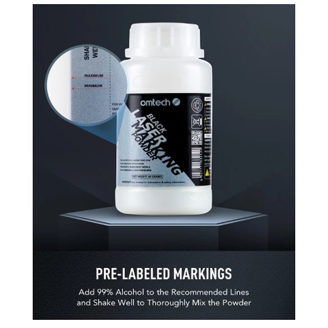 KIT POLVO OMTECH PARA GRABADO LASER EN CO2