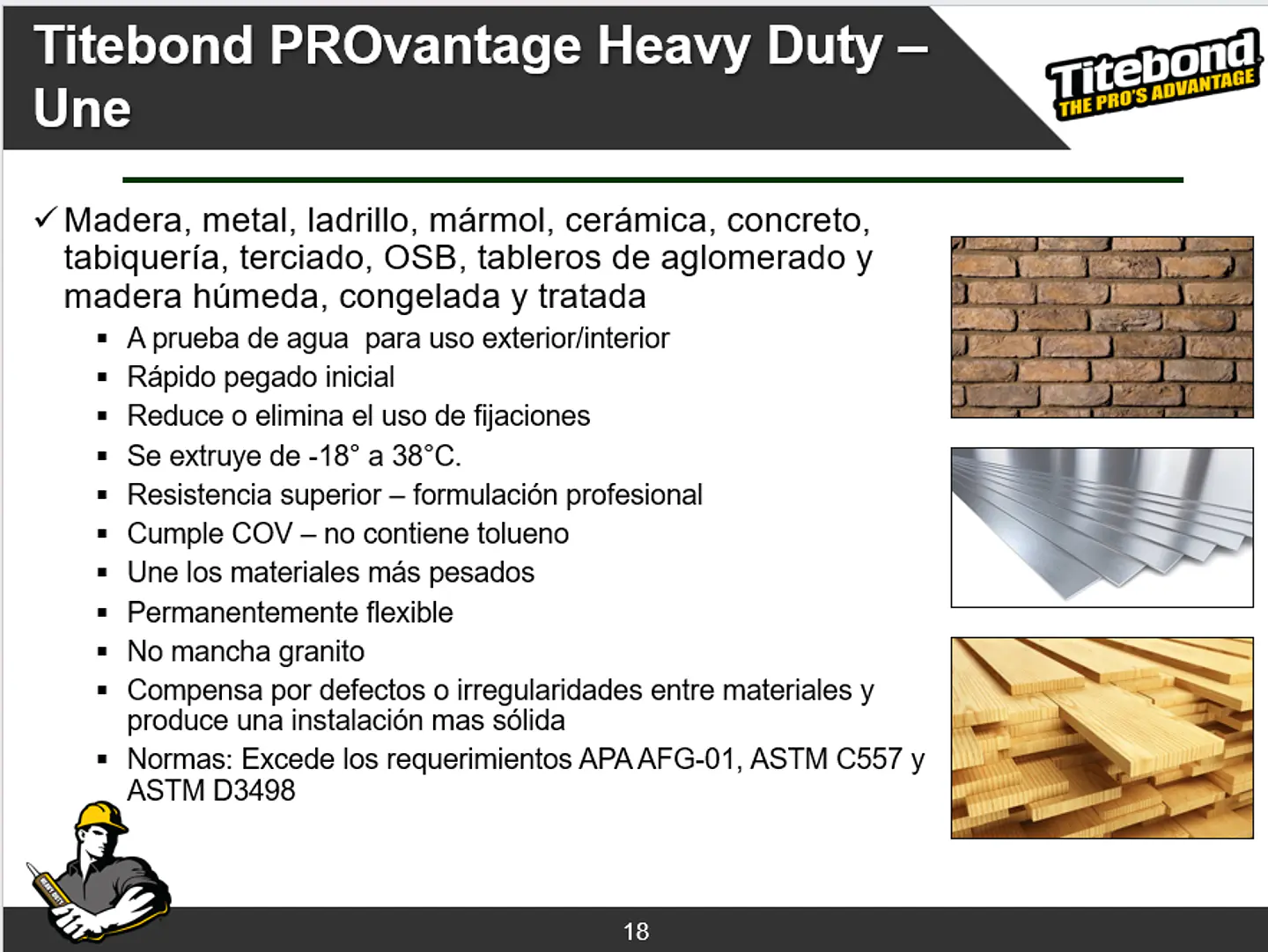 Adhesivo Montaje Titebond Provantage Heavy Duty 283g 3