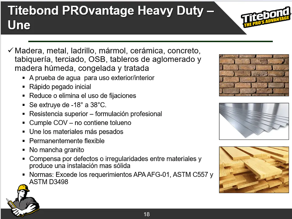 Adhesivo Montaje Titebond Provantage Heavy Duty 283g 3