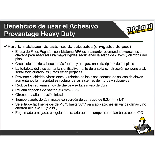 Adhesivo Montaje Titebond Provantage Heavy Duty 283g