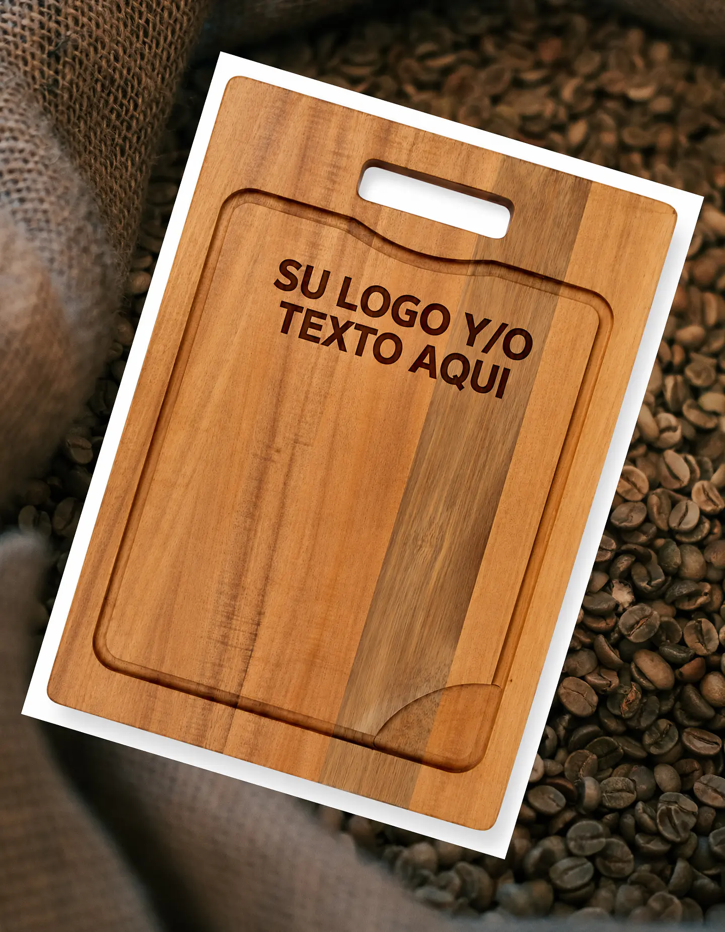 TABLA ASADOS MADERA ACACIA DE 45 CMS X 30 CMS ANCHO 15 mm GRABADA LASER 4