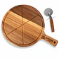 Tabla Pizza madera Acacia Personalizada láser con su logo  35cm diámetro  47cms largo - Miniatura 1
