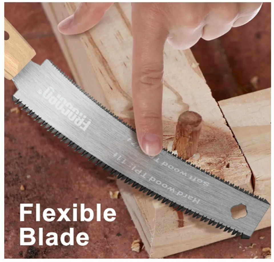 Sierra de mano Japonesa p/madera, Sierra de 6 pulgadas, Hoja flexible de doble filo 17/11 TPI 3