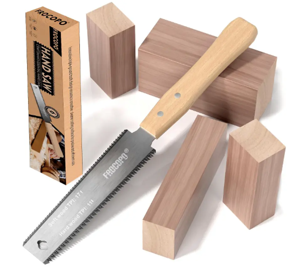 Sierra de mano Japonesa p/madera, Sierra de 6 pulgadas, Hoja flexible de doble filo 17/11 TPI 1