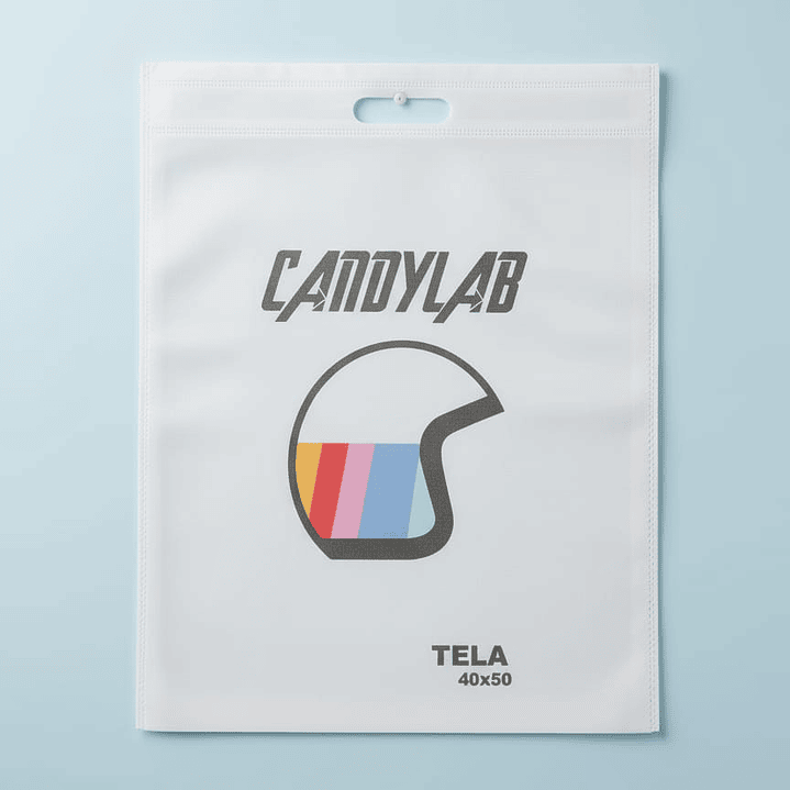 Bolsa TNT ( Tela No Tejida) “40X50” Troquel (3Kg. Máx.) Blanco Ecológica 1