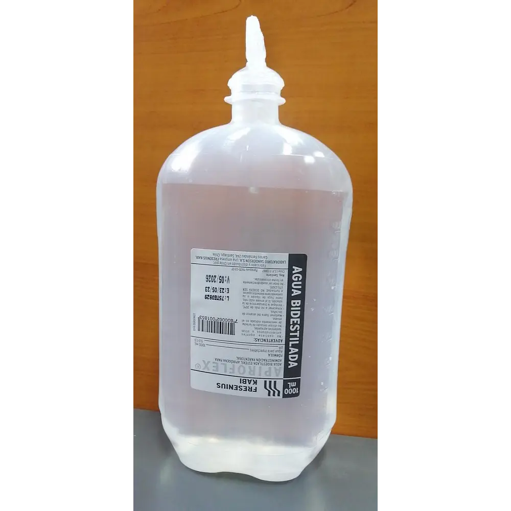 Agua estéril inyectable bidestilada 1 litro Fresenius