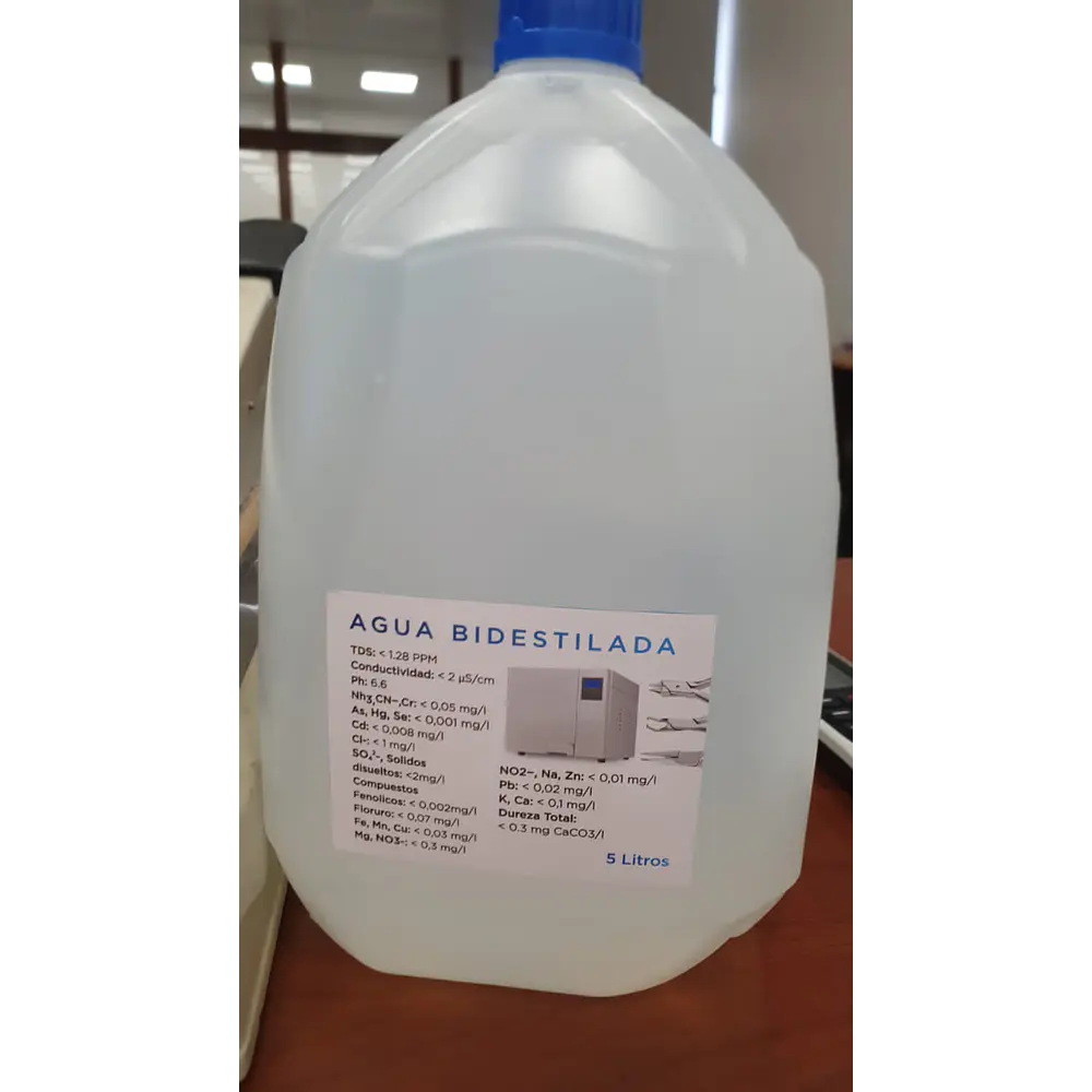 Agua Bidestilada bidon 5 litros para equipos