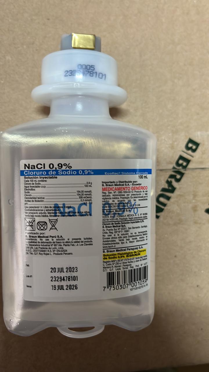 CLORURO DE SODIO 0,9% 100ML