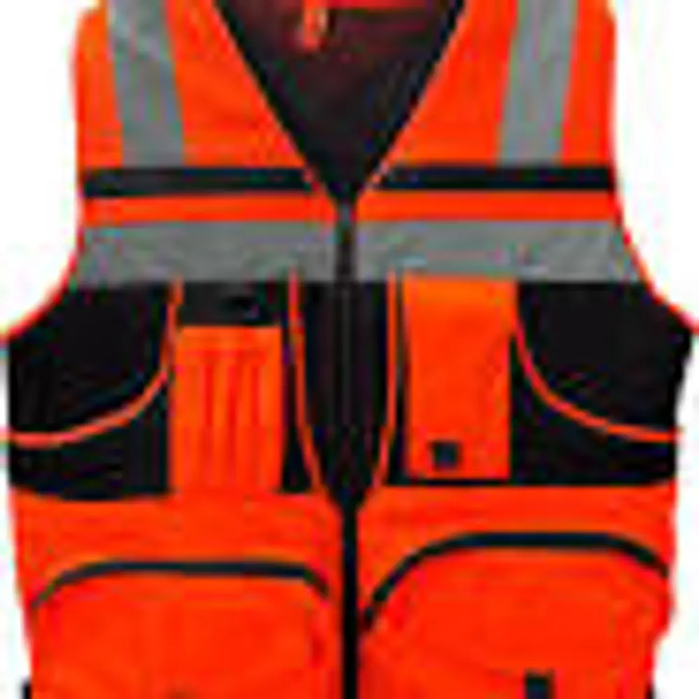 CHALECO GEOLOGO NARANJO Y AMARILLO FLUOR ORBIT
