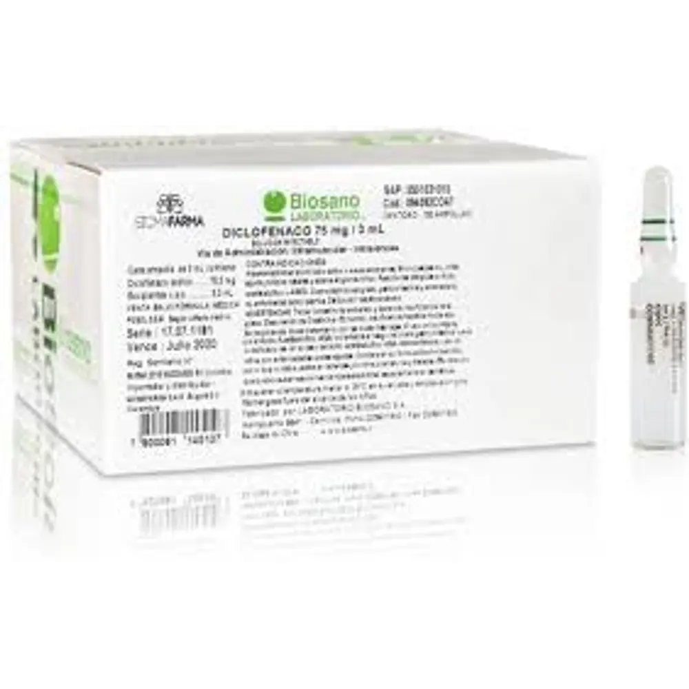 Diclofenaco Sodico 75 mg/3ml sol.inyectable
