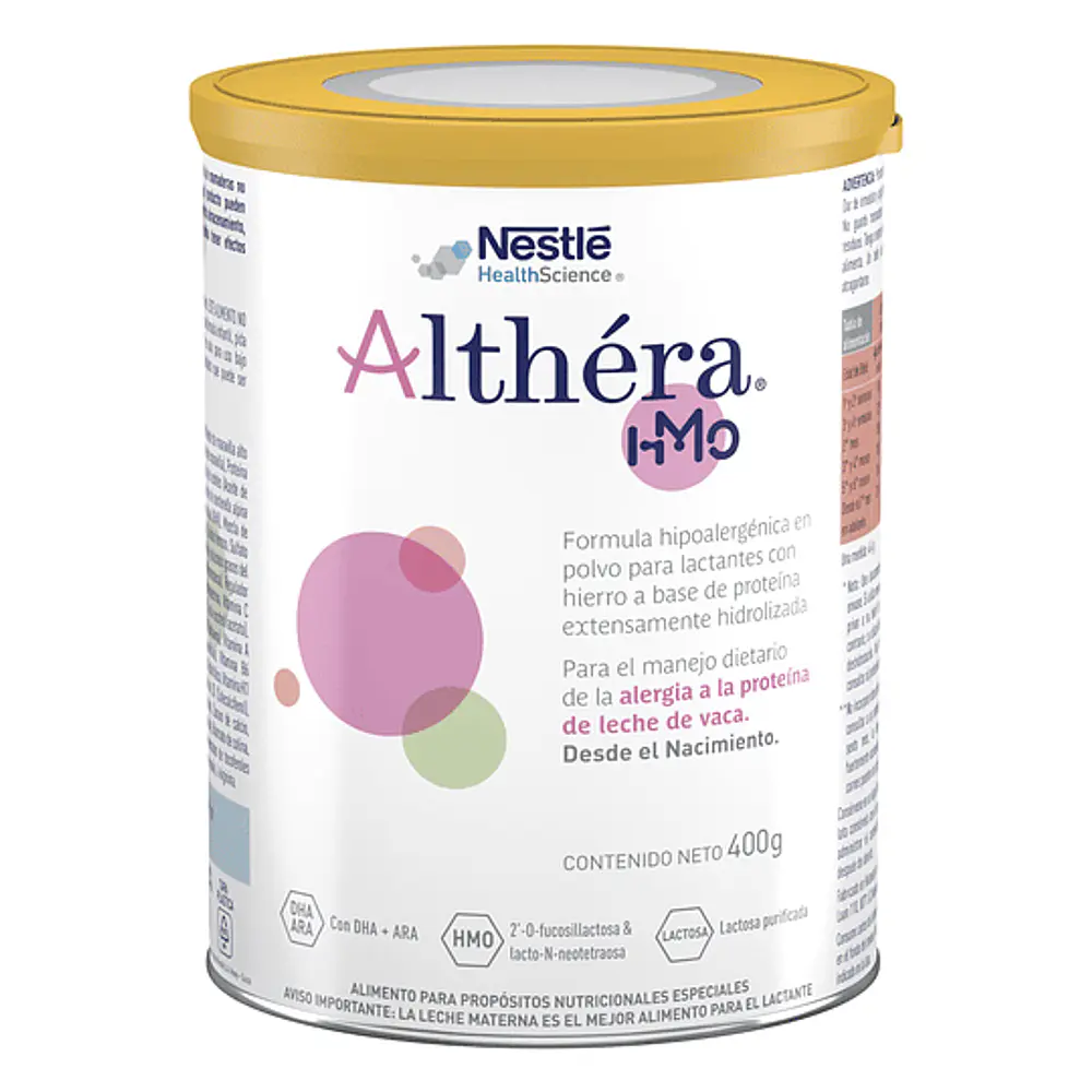 Althéra (Nestlè)  Fórmula infantil hipoalergénica, proteína altamente hidrolizada
