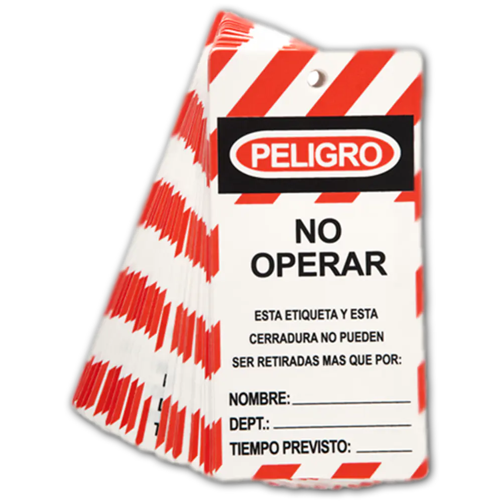 Tarjetas Lockout No Operar pack 25 unidades