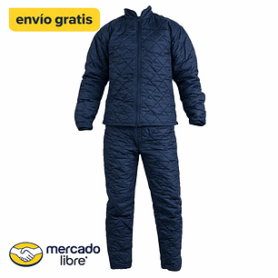 Pijama térmico acolchado conjunto chaqueta pantalon azul marino extra grande 4xl