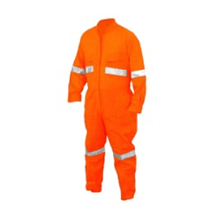Overol Naranjo 100% Algodón con cintas reflectantes
