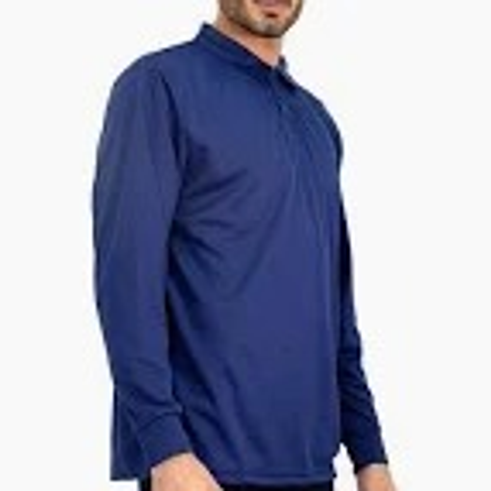 Polera Dry cool azul Marina varon manga larga L