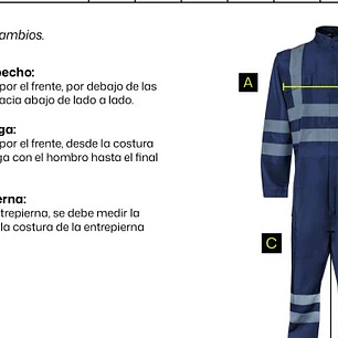 Overol buzo Poplin Azul Marino modelo Manquehue 4xl