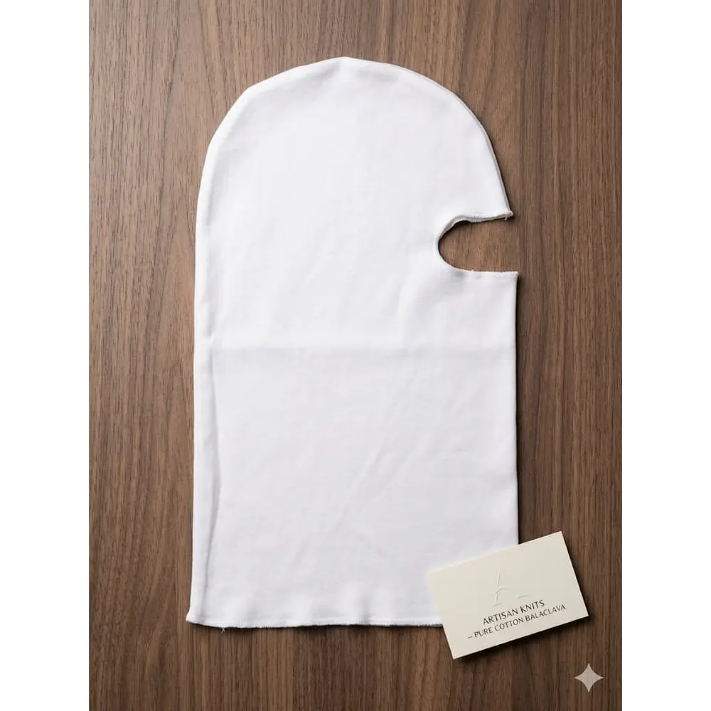 Pasamontaña balaclava esclavina tela Jersey blanco reversible