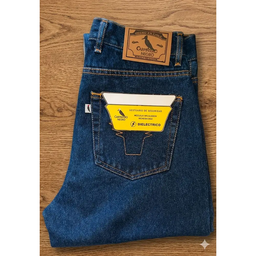 Jeans Cabeza de Toro Dieléctrico Carpintero Negro 100% algodón
