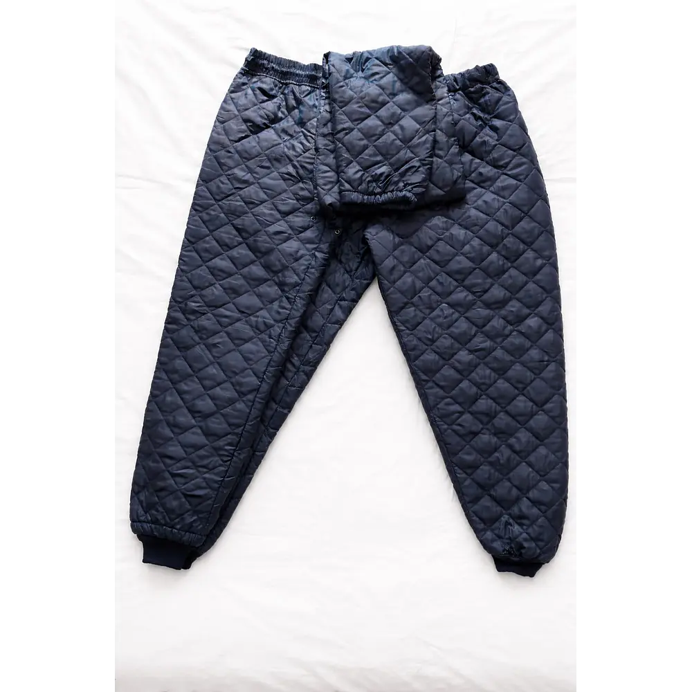Pijama térmico acolchado conjunto chaqueta pantalon azul marino extra grande 7xl 3