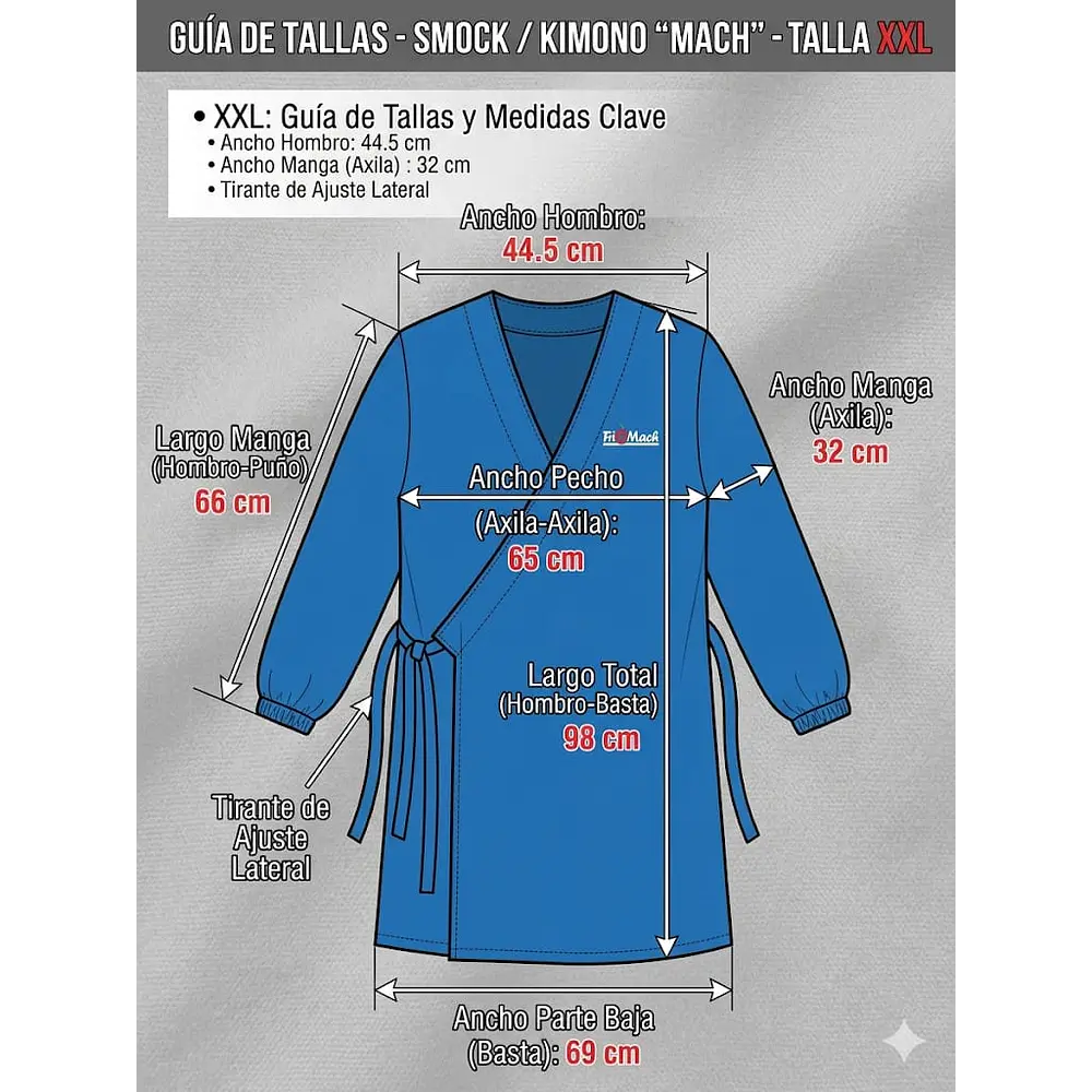 Delantal Cruzado para packing tipo kimono con amarra costados tela Bistrech 3