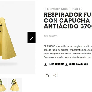 Full Face Máscara Respirador rostro completo 2 vías BLS con Capucha