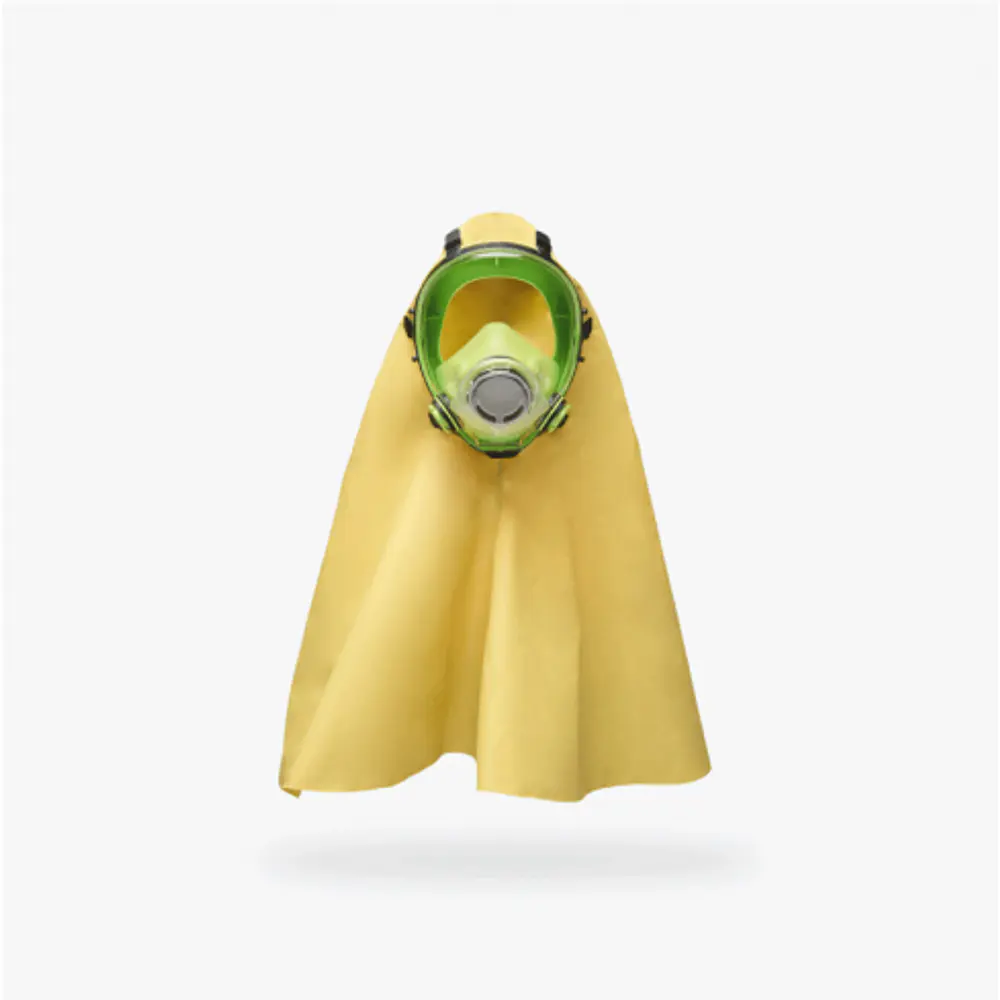 Full Face Máscara Respirador rostro completo 2 vías BLS con Capucha 2