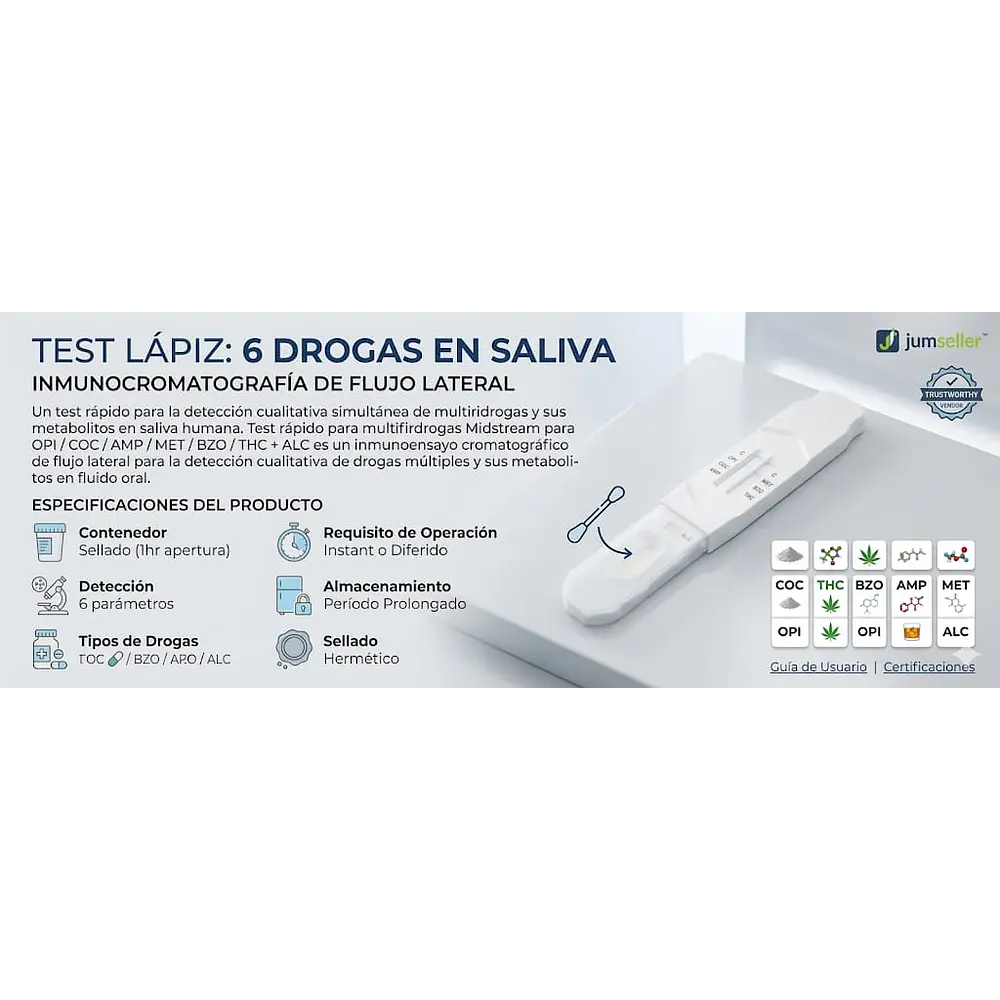 Test Rápido 6 Drogas + alcohol Saliva 2