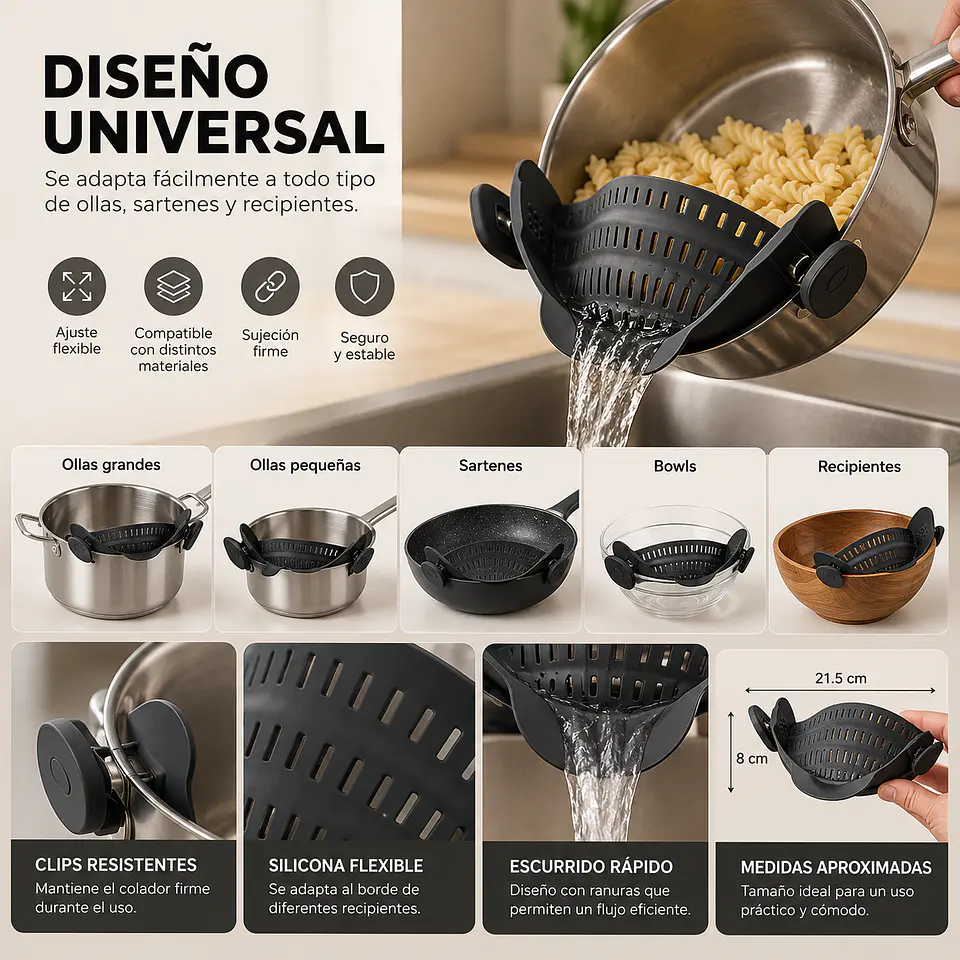 Colador Clip-On de Silicona 5