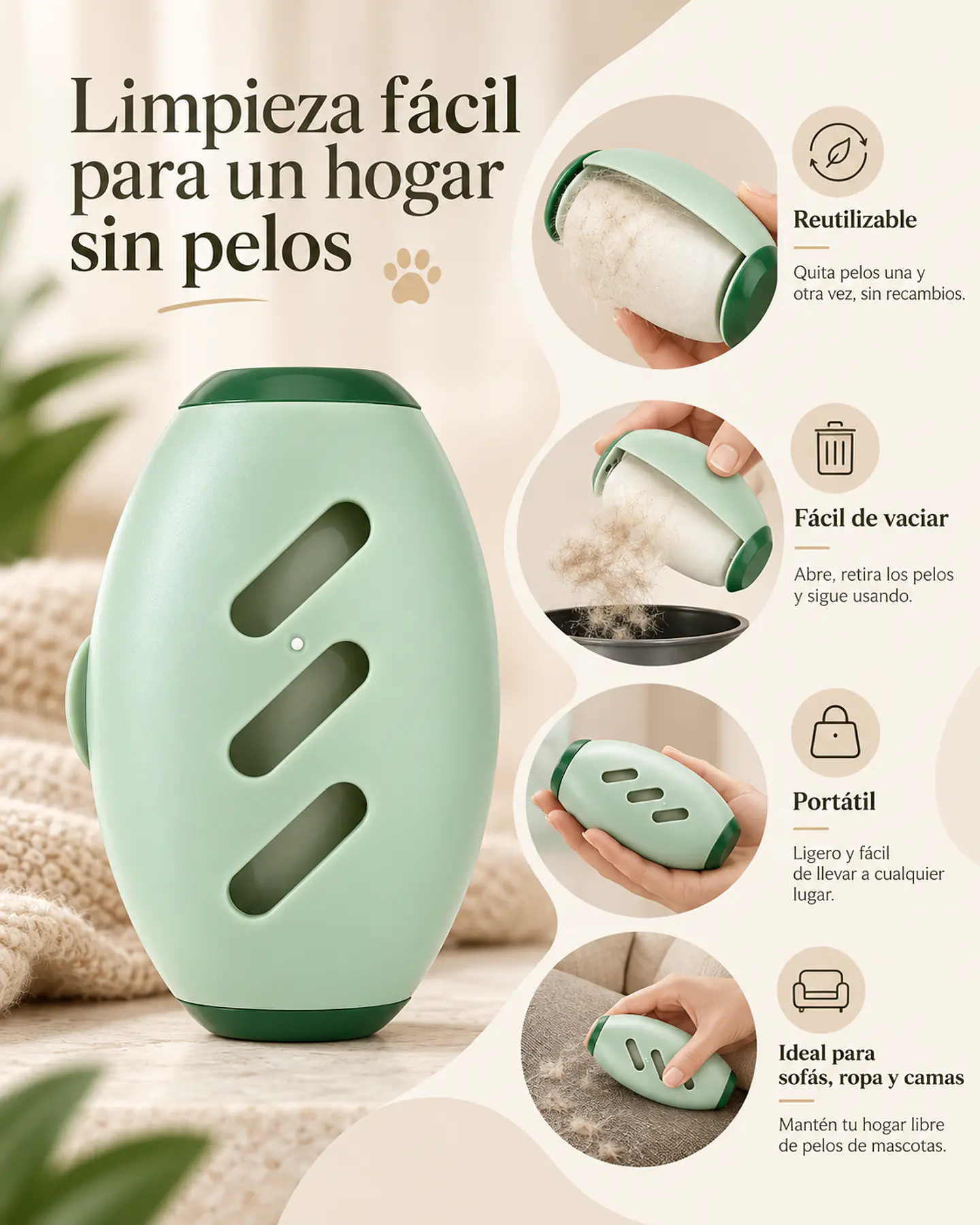 Rodillo Quitapelos Reutilizable 5
